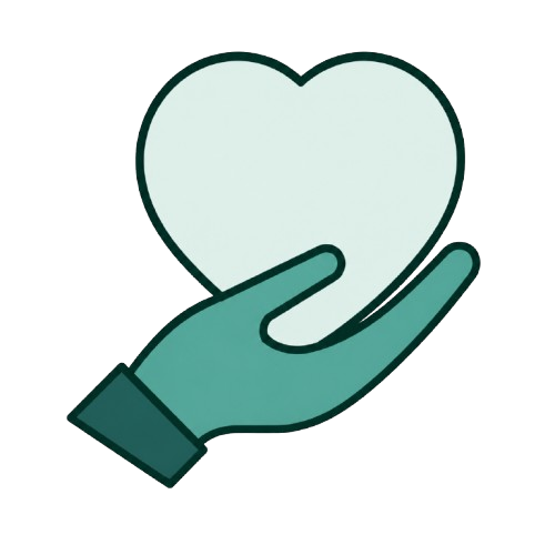 Symbol für Fürsorge mit Herz in einer Hand
